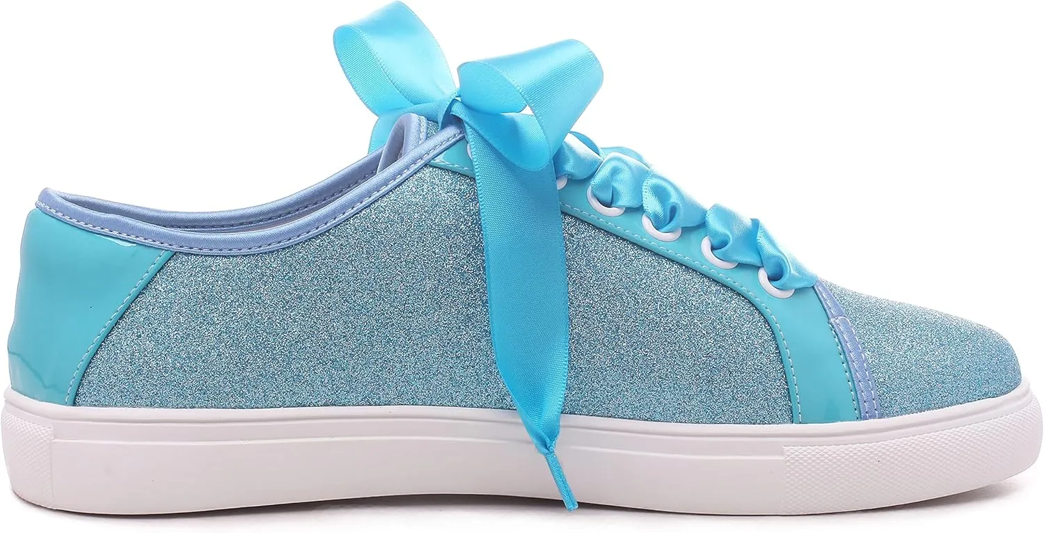 Elivandon Wedding Shoes Bling Bridal Sneakers Flats Bride Tennis Shoes Shiny Sequin Sparkly Sneakers