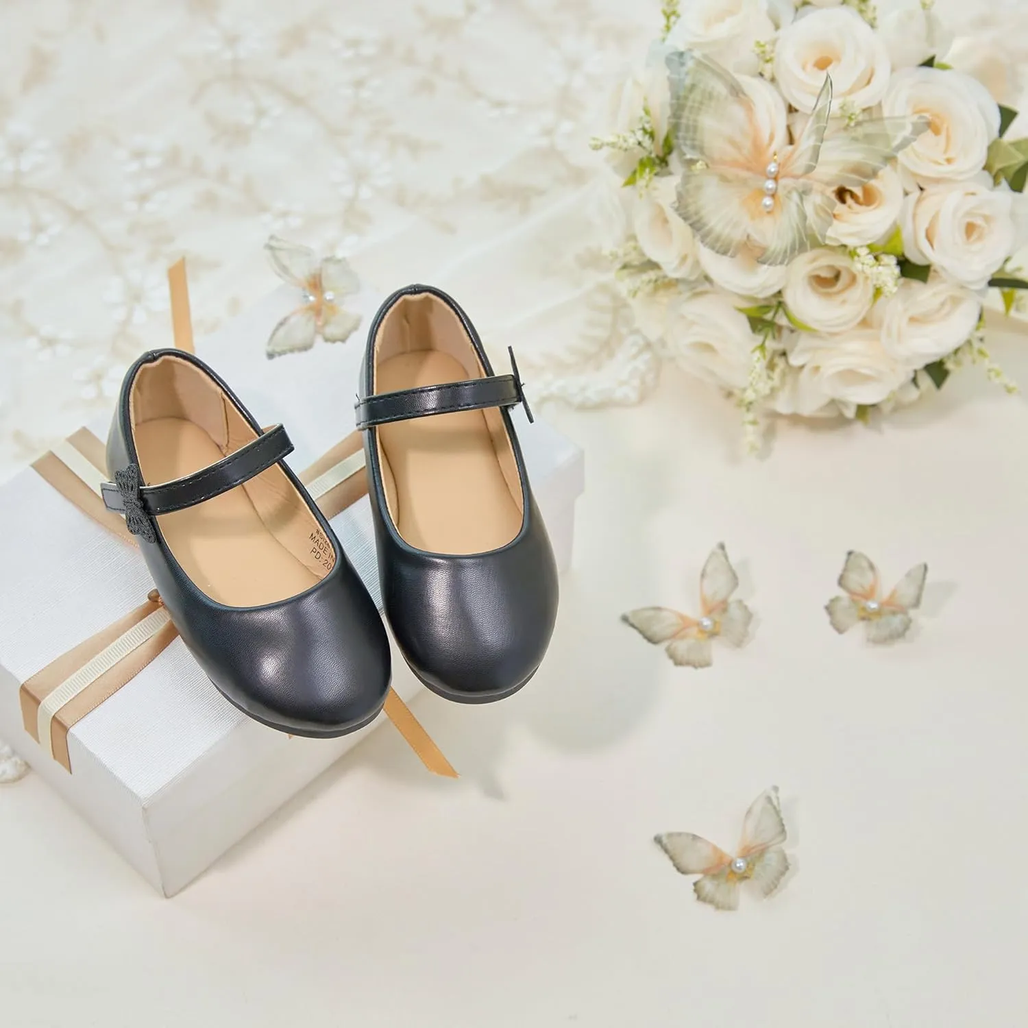ESTINE Toddler Little Girls Ballet Shoes Baby Kids Princess Dress Wedding Strap Mary Jane Flats