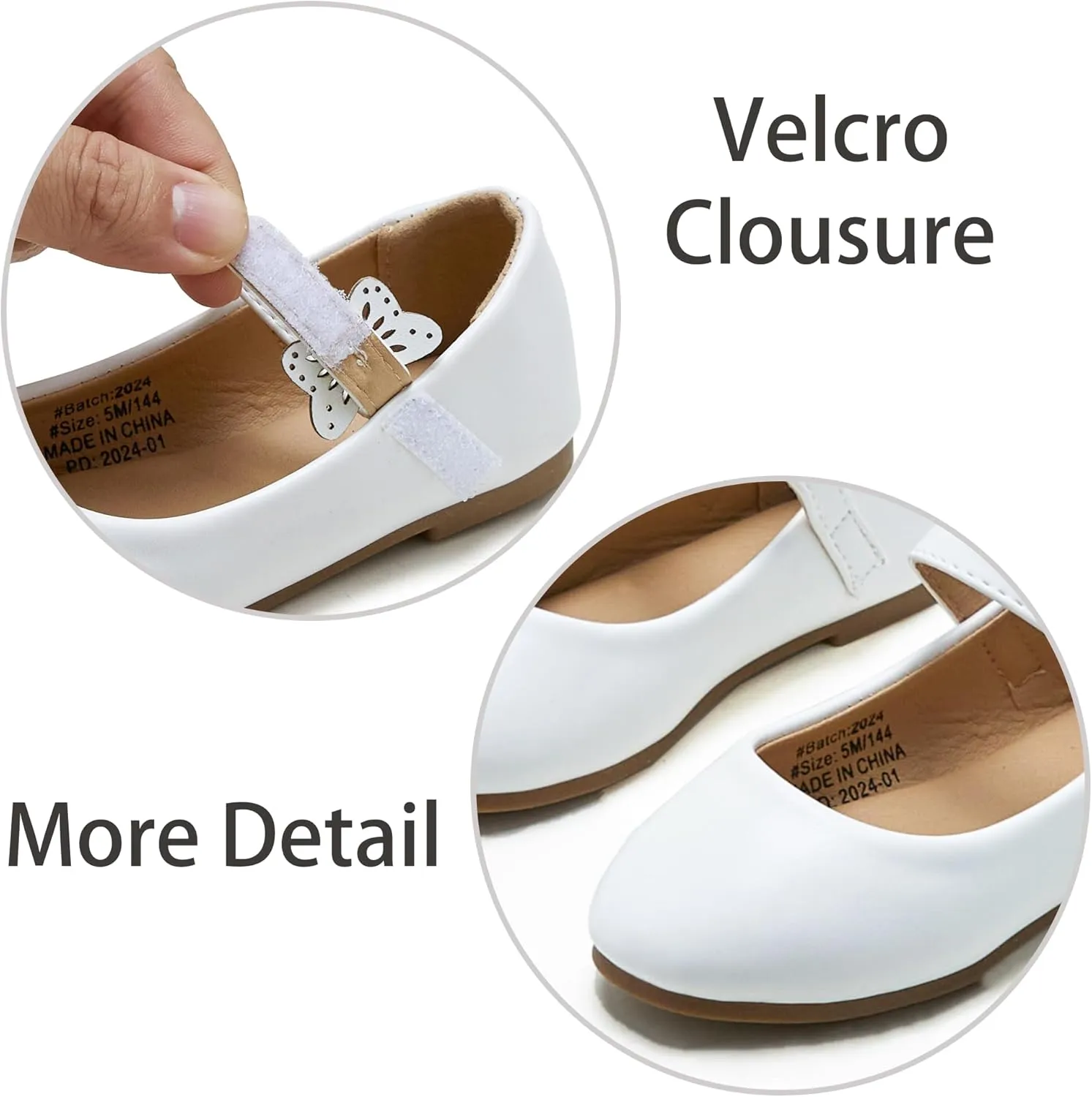 ESTINE Toddler Little Girls Ballet Shoes Baby Kids Princess Dress Wedding Strap Mary Jane Flats