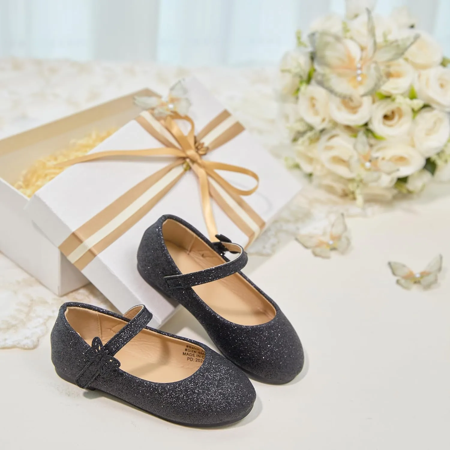ESTINE Toddler Little Girls Ballet Shoes Baby Kids Princess Dress Wedding Strap Mary Jane Flats