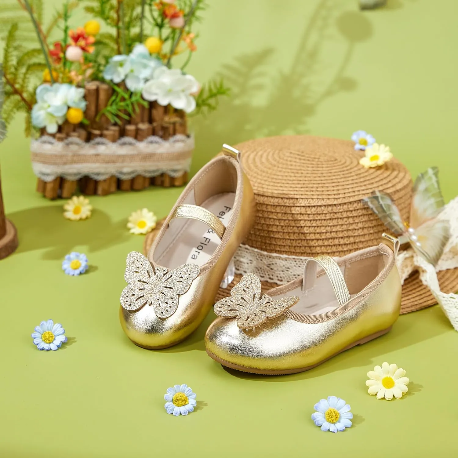 Felix & Flora Toddler Little Girls Dress Shoes - Flower Girls Mary Jane Flats Ballet Shoes Party Wedding