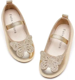 Felix & Flora Toddler Little Girls Dress Shoes - Flower Girls Mary Jane Flats Ballet Shoes Party Wedding