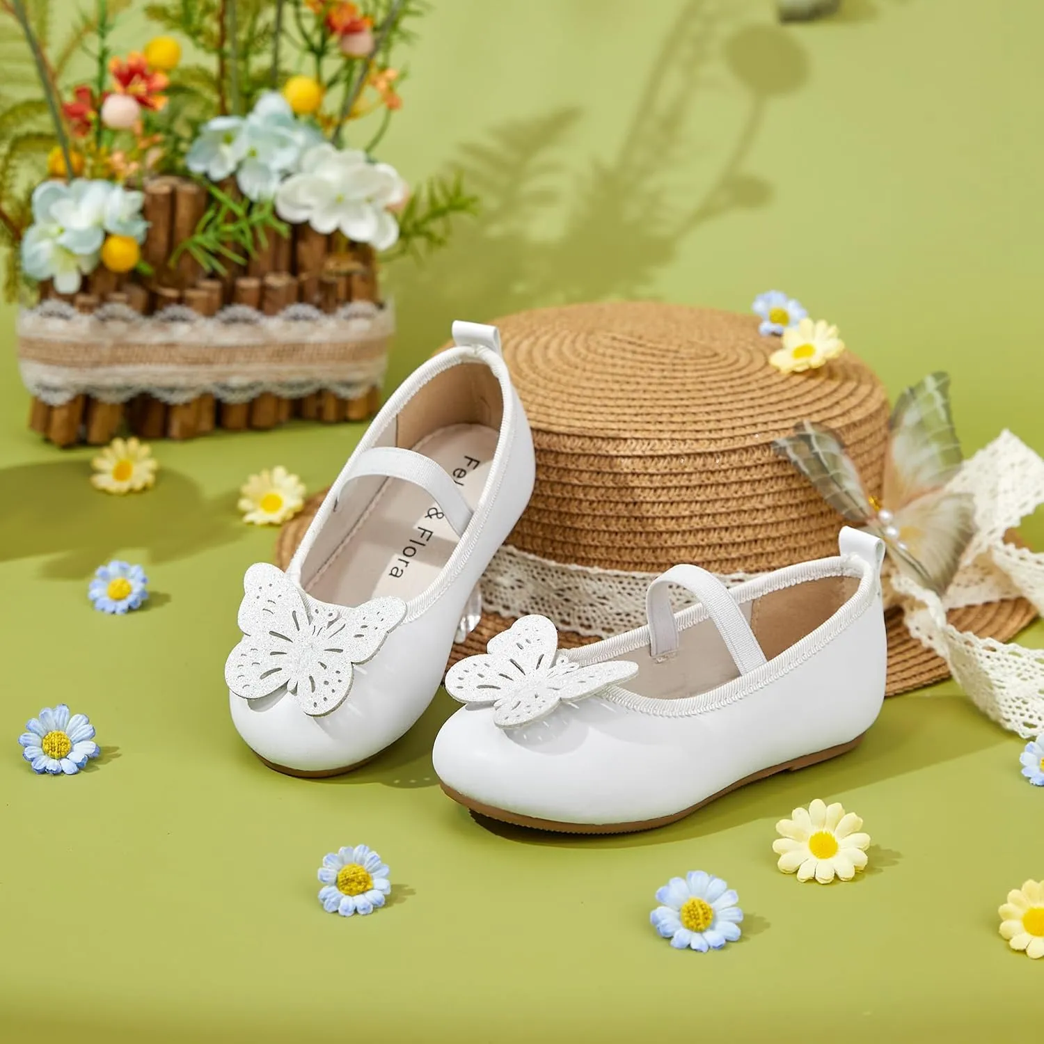 Felix & Flora Toddler Little Girls Dress Shoes - Flower Girls Mary Jane Flats Ballet Shoes Party Wedding