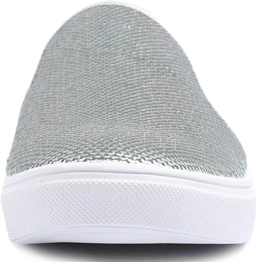 FEVERSOLE Women's Fashion Sparkle Sequin Embellished Sneaker Party Holiday Casual Shoes