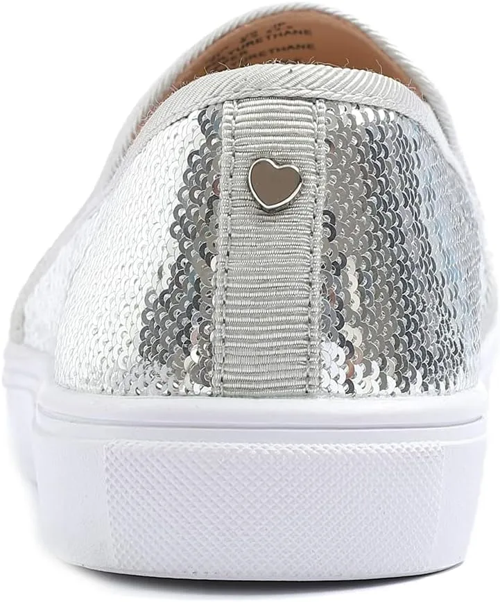 FEVERSOLE Women's Fashion Sparkle Sequin Embellished Sneaker Party Holiday Casual Shoes