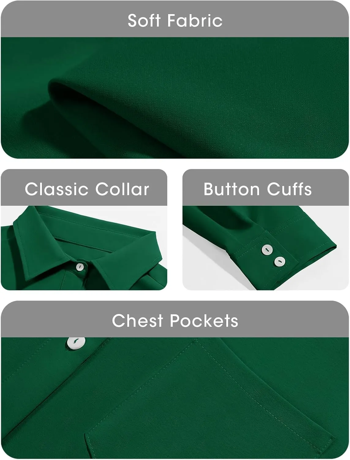 Fisoew Womens Casual Button Down Shirt Dress Long Sleeve Collared Pleated Swing Mini Dresses