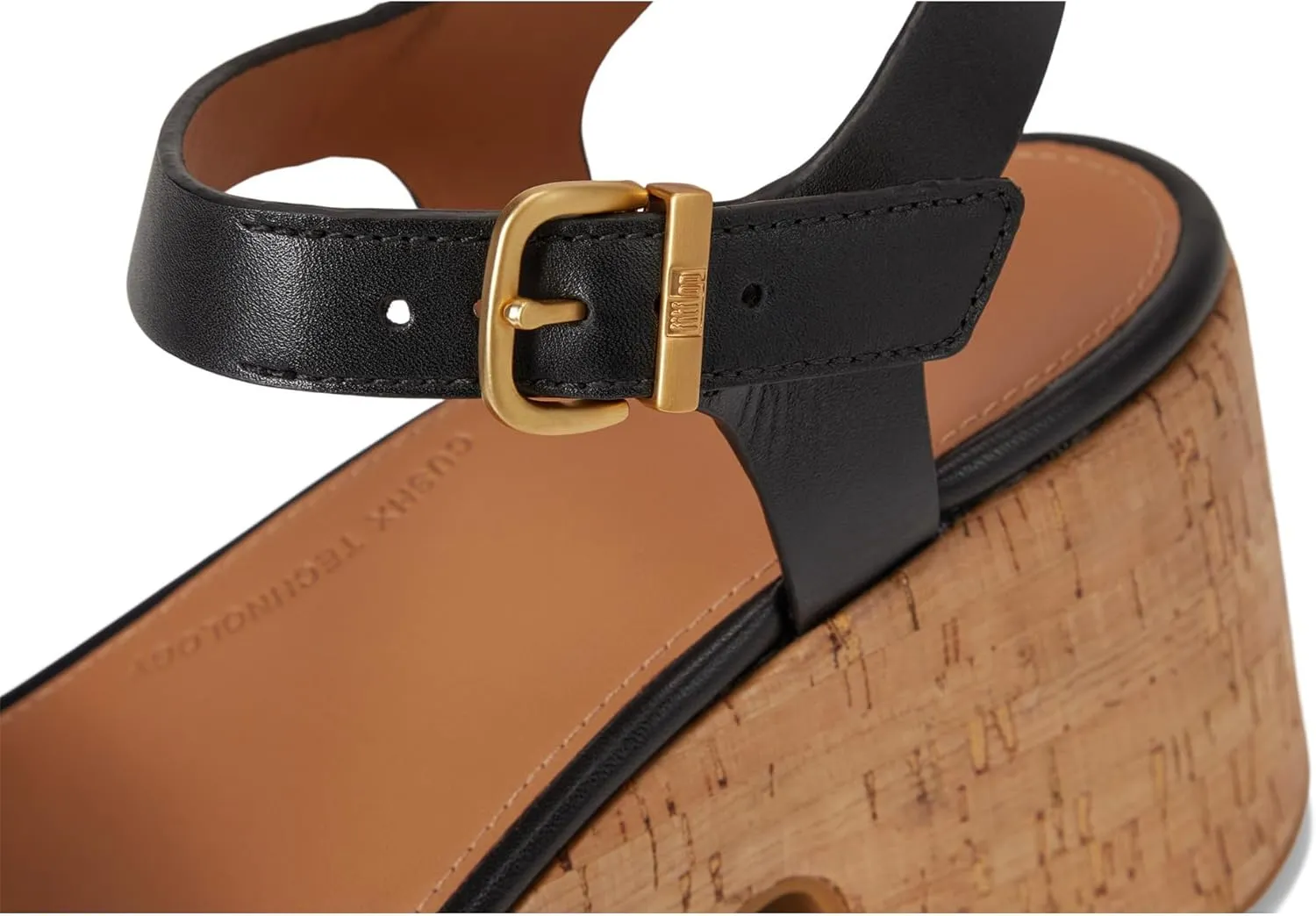 FitFlop Women's Platfforms Leather/Cork Heeled Ankle-Strap Sandals Wedge