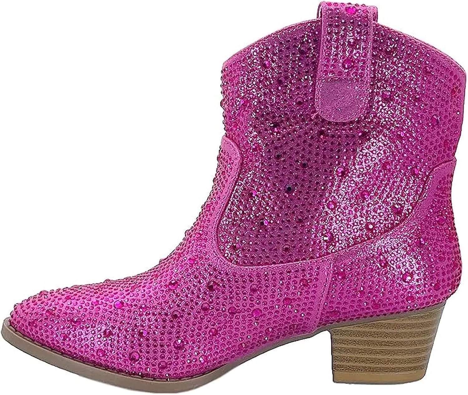 Forever Girls Rhinestone Cowboy Boots Kids Low Heel Dress Booties