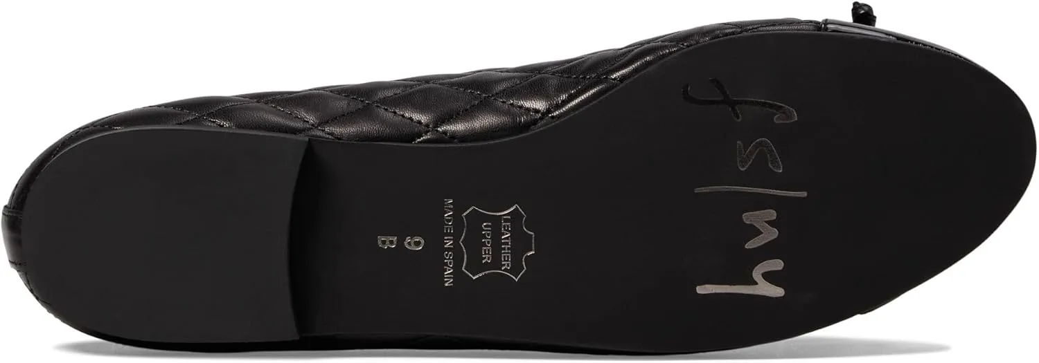 French Sole® Tamara Slip-on Shoes for Women – Leather Upper – Quilted Design – Bow-Tie Detailing