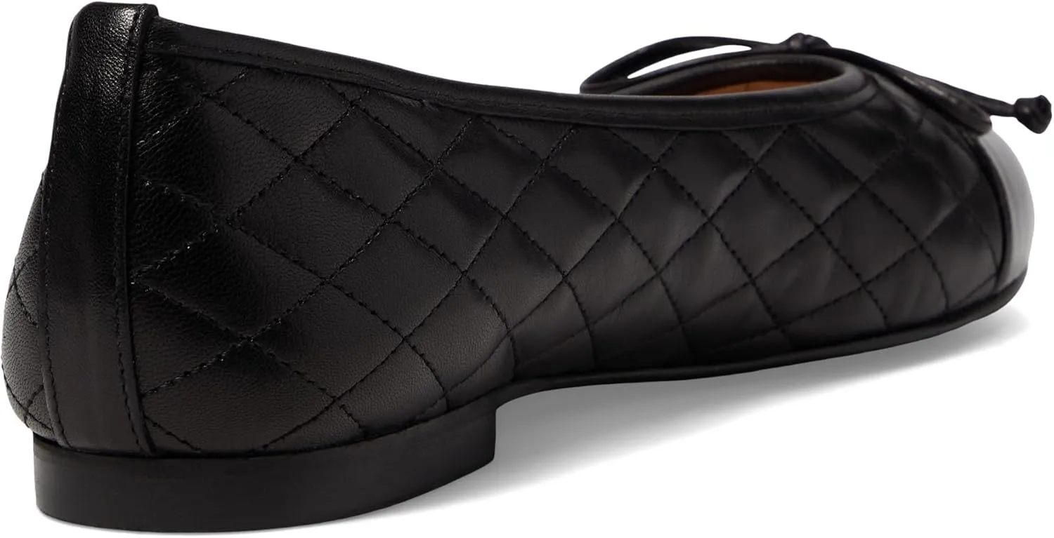French Sole® Tamara Slip-on Shoes for Women – Leather Upper – Quilted Design – Bow-Tie Detailing