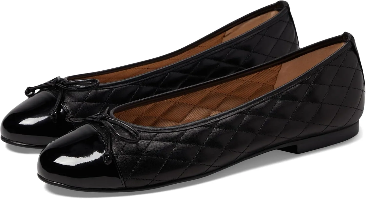 French Sole® Tamara Slip-on Shoes for Women – Leather Upper – Quilted Design – Bow-Tie Detailing
