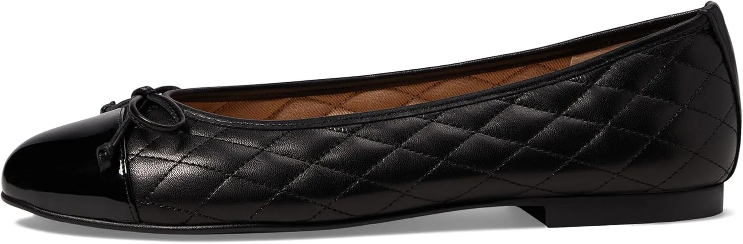 French Sole® Tamara Slip-on Shoes for Women – Leather Upper – Quilted Design – Bow-Tie Detailing