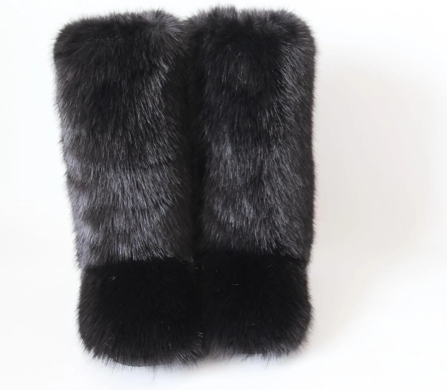 Gegefur Women's Furry Fluffy Boot Faux Fur Long Snow Boot Knee High Boots Warm Comfortable Outdoor Flat Shoes