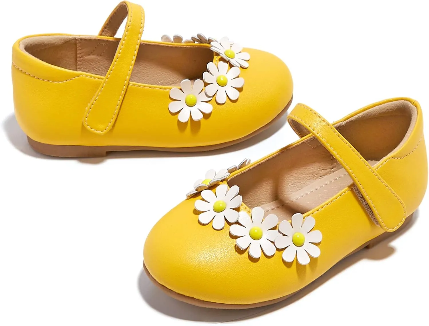 GINFIVE Toddler Girls Mary-Jane Little Girls Slip On Shoes Glitter Ballerina Flats Toddler