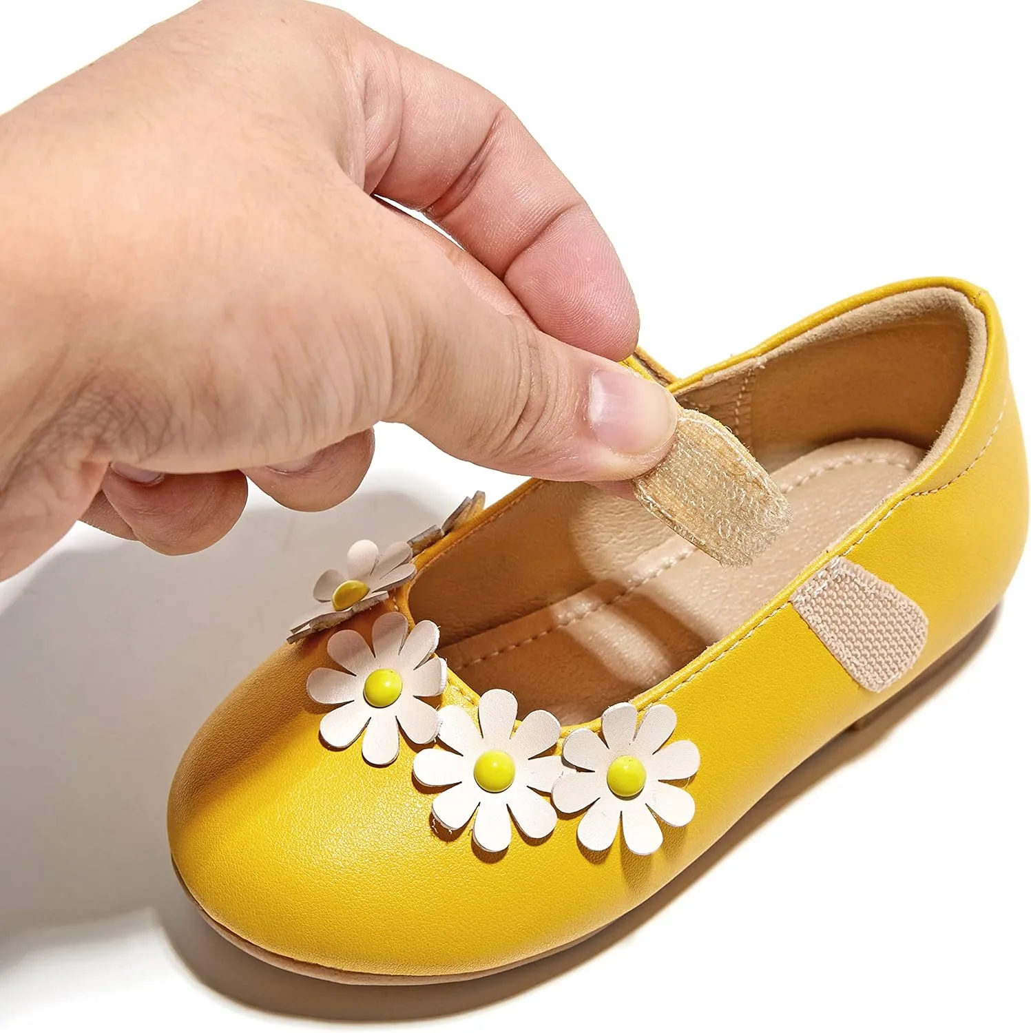 GINFIVE Toddler Girls Mary-Jane Little Girls Slip On Shoes Glitter Ballerina Flats Toddler