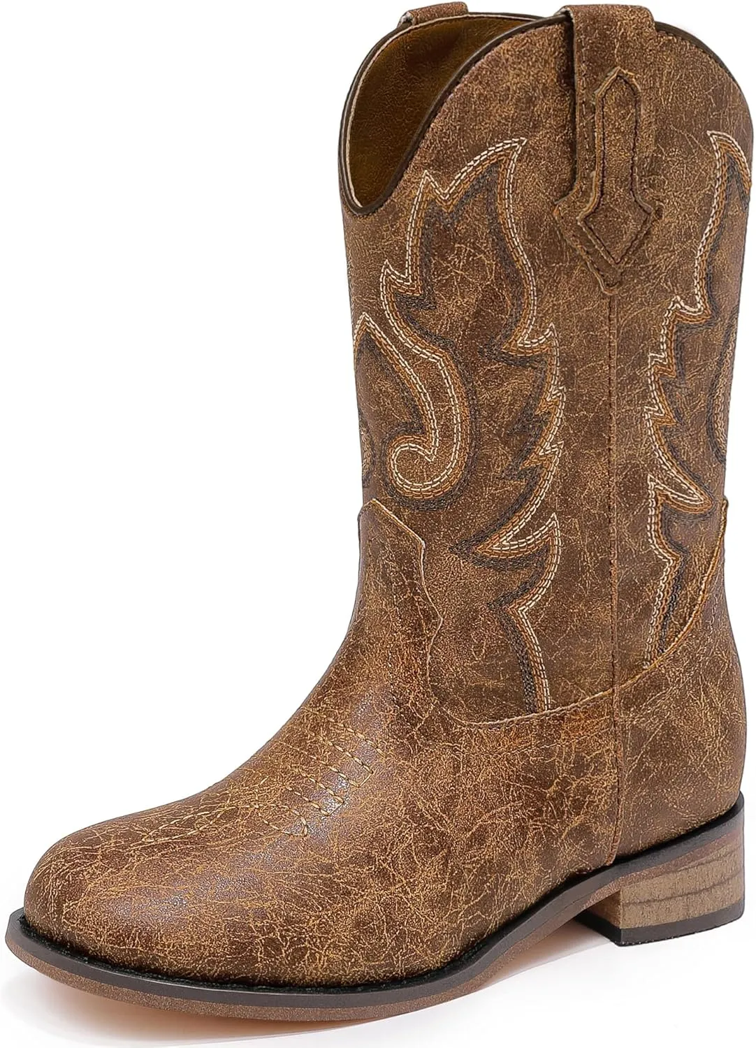 Girls Cowgirl Boots Unisex-Child Mid Calf Glitter Toddler Cowboy Boot Little Big Kids Western Riding Shoes