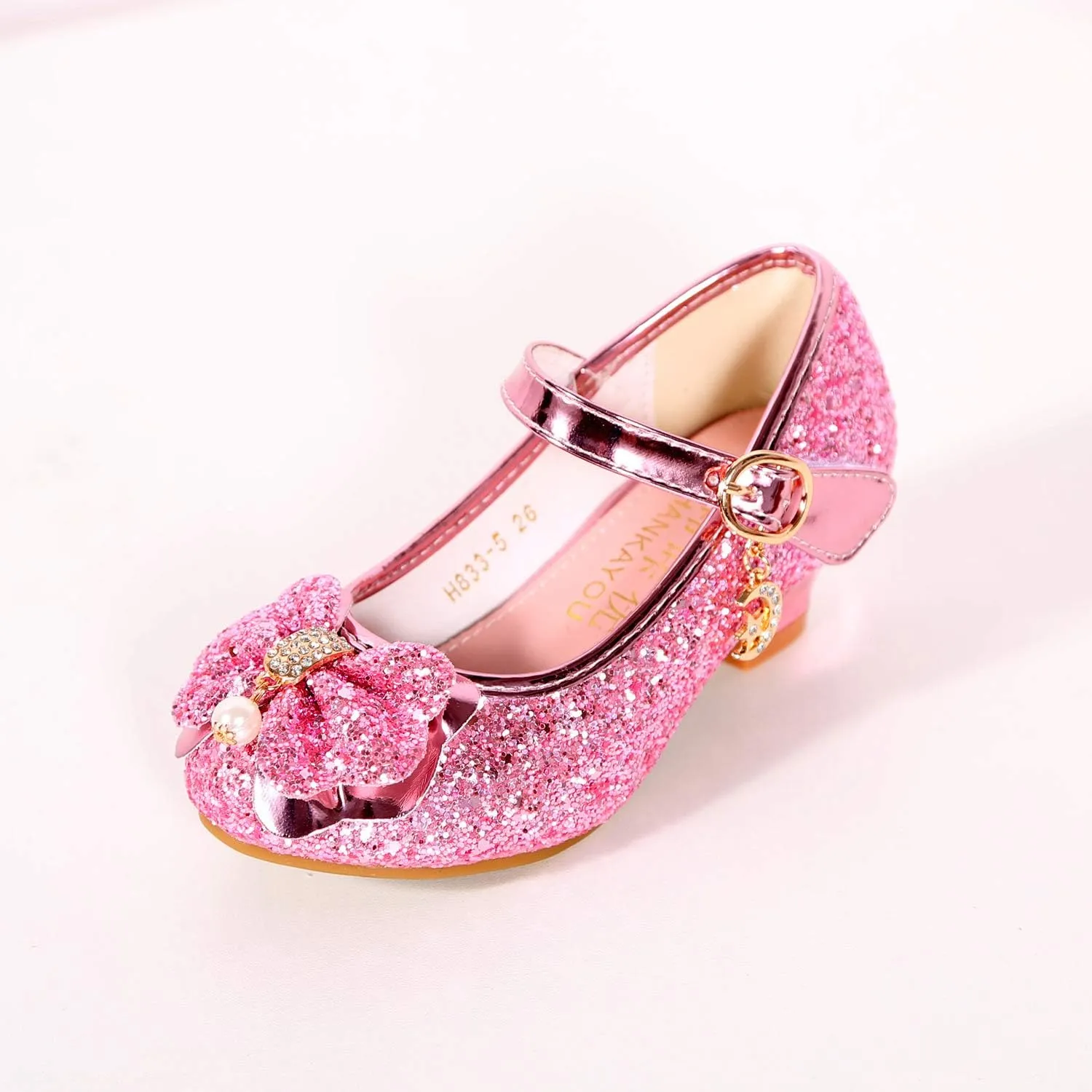 Girls Dress Shoes Adorable Sparkle Mary Jane Flats for Wedding Party