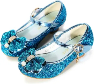 Girls Dress Shoes Adorable Sparkle Mary Jane Flats for Wedding Party