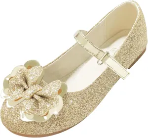 Girls Dress Shoes Mary Jane Shoes Low Heel Ballerina Flats Wedding Party School Shoes for Little/Big Kids