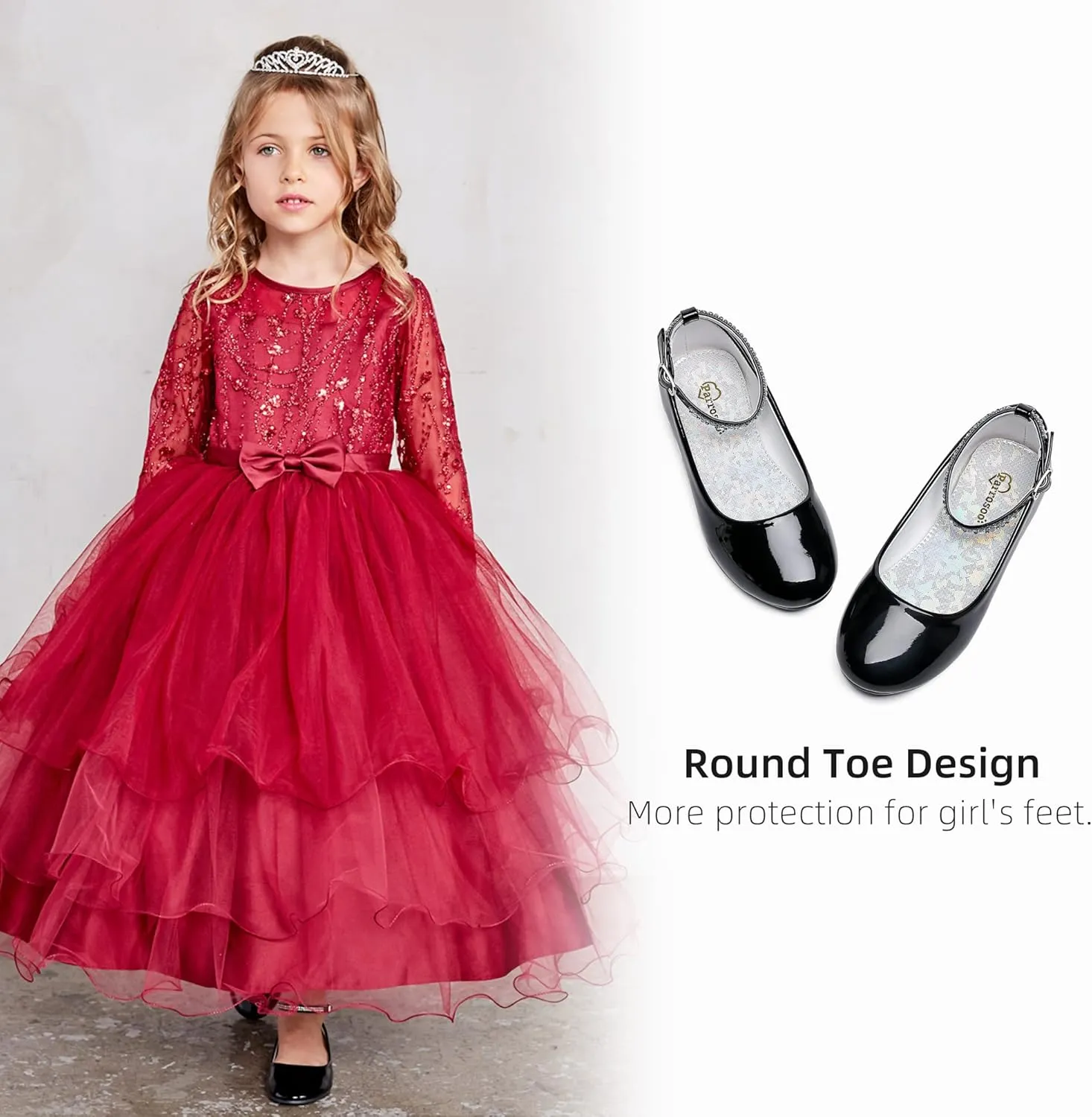 Girls Dress Shoes Princess Wedding Girls Flats Toddler Girl Shoes for Little Big Kids