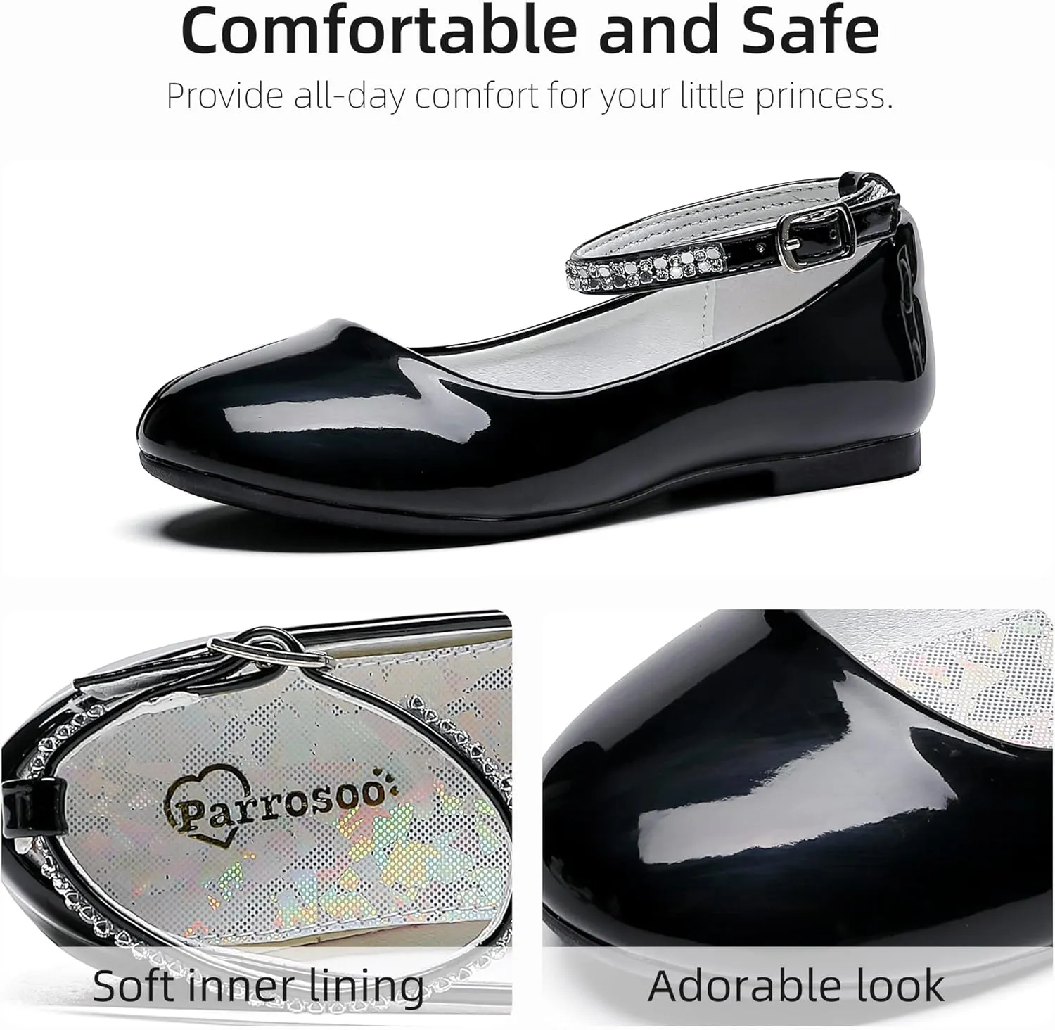 Girls Dress Shoes Princess Wedding Girls Flats Toddler Girl Shoes for Little Big Kids