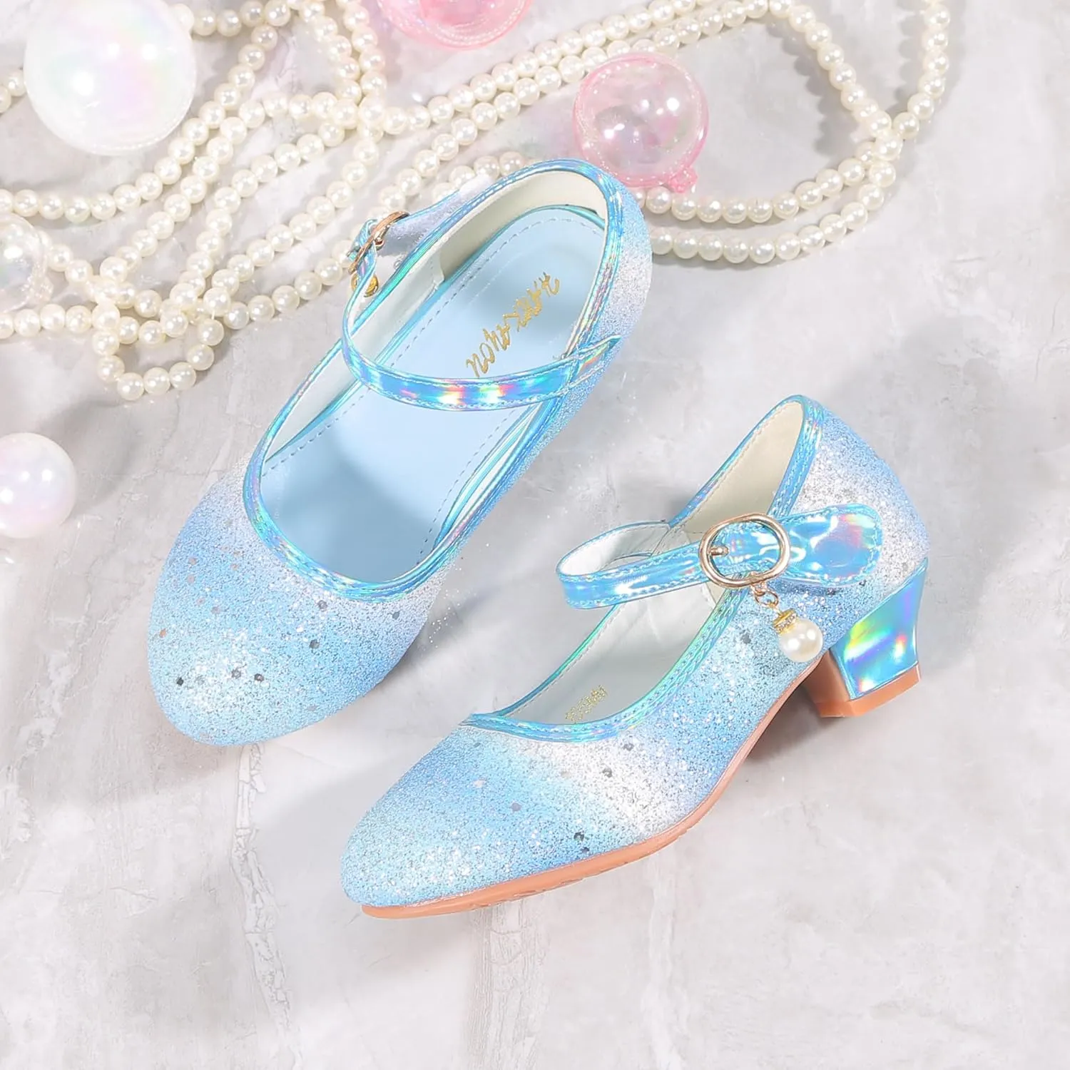 Girls Flats Sparkle Party Mary Jane Princess Dress Shoes