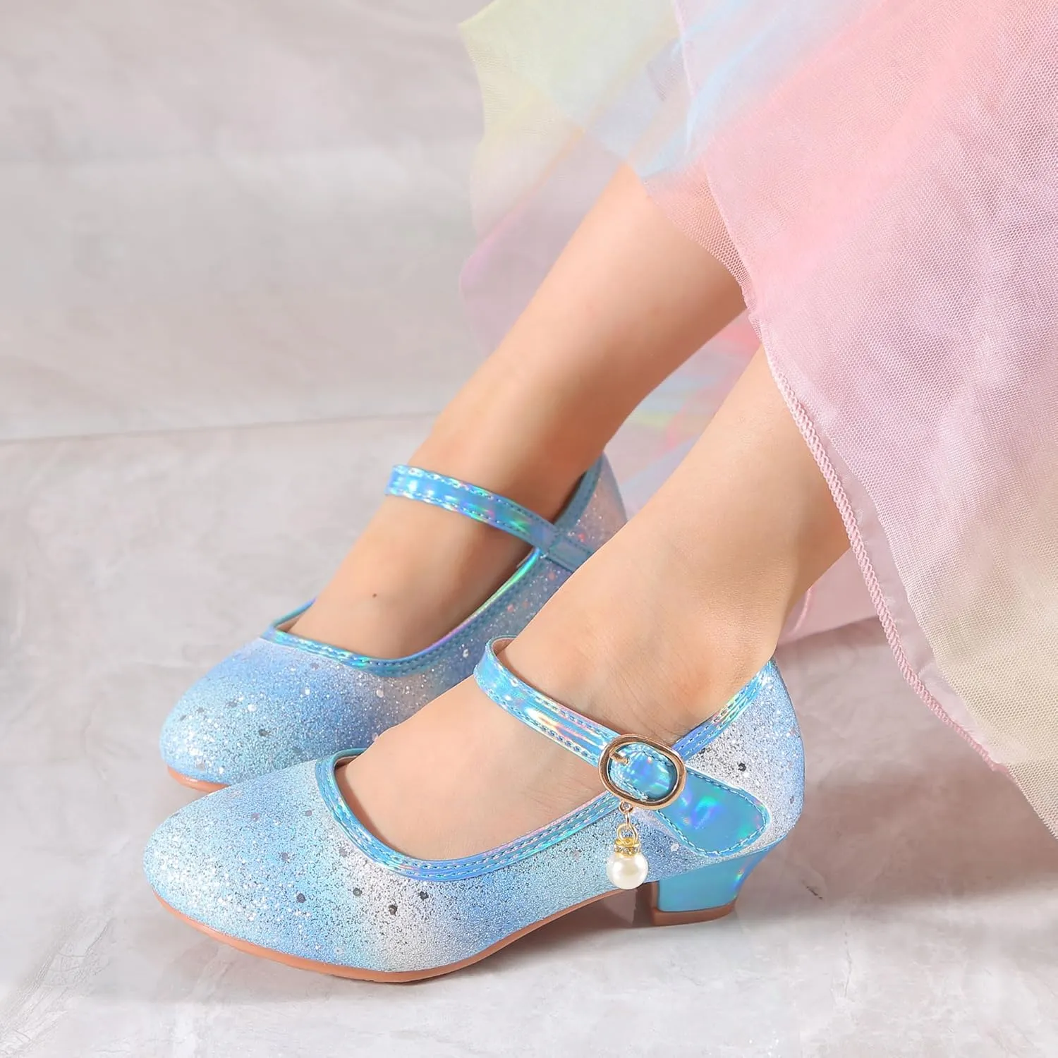 Girls Flats Sparkle Party Mary Jane Princess Dress Shoes