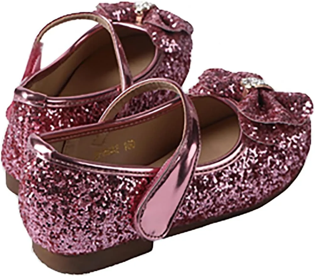 Girls Glitter Mary Jane Sparkle Princess Party Dress Shoes
