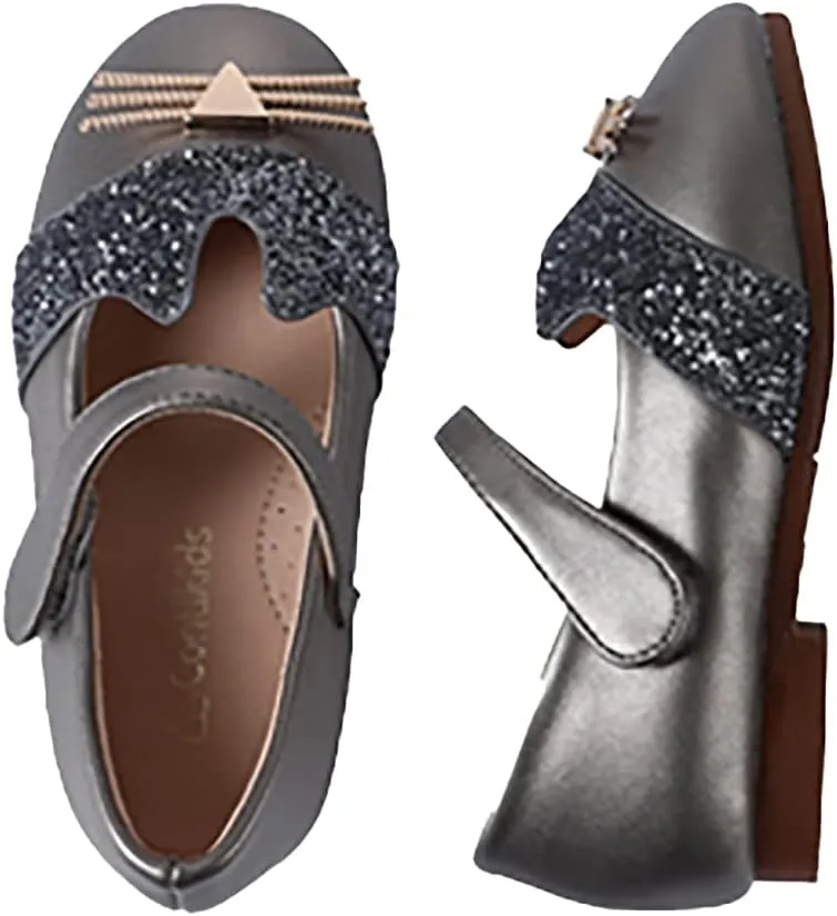 Girls Glitter Mary Jane Sparkle Princess Party Dress Shoes