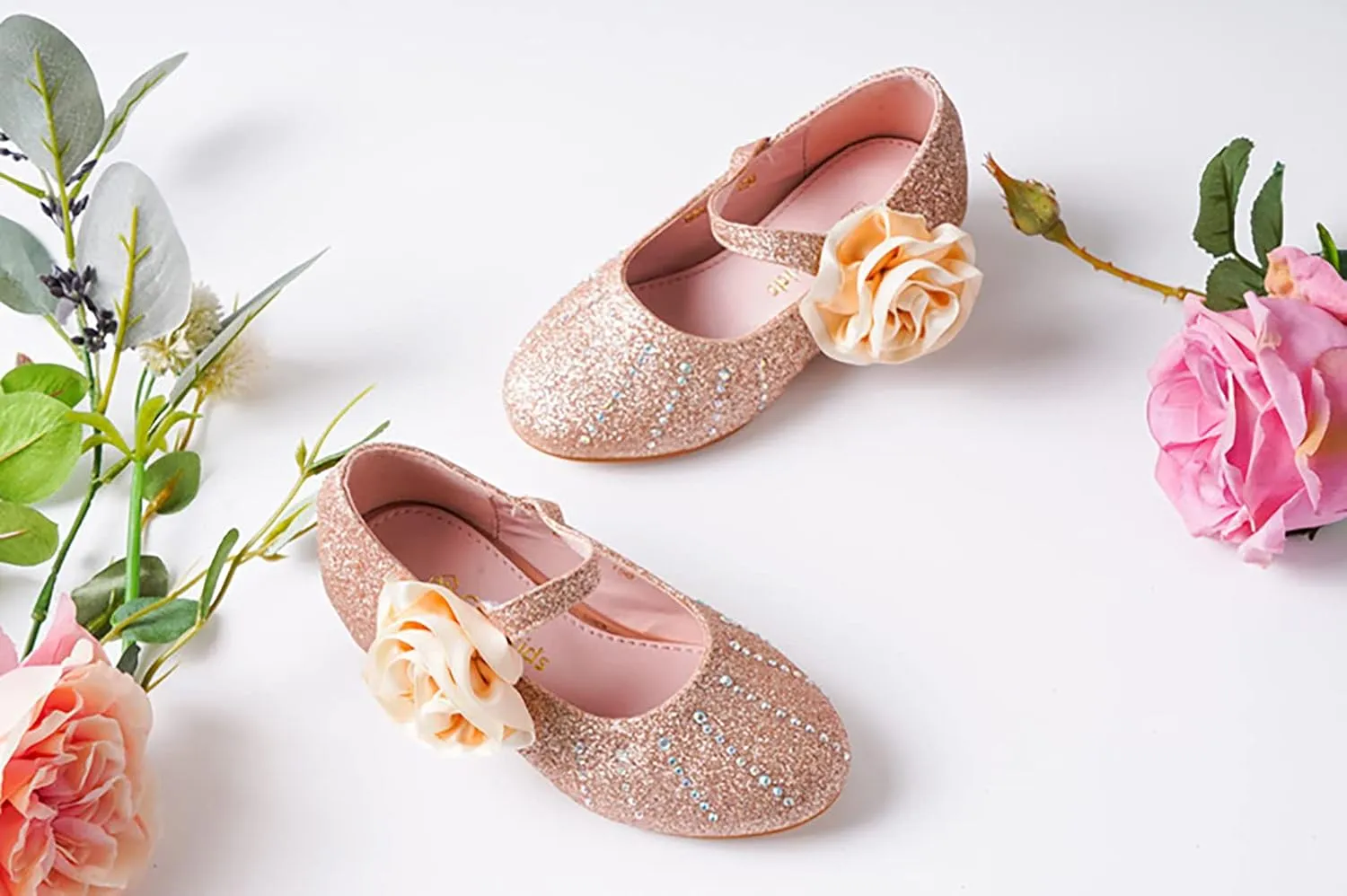 Girls Glitter Mary Jane Sparkle Princess Party Dress Shoes