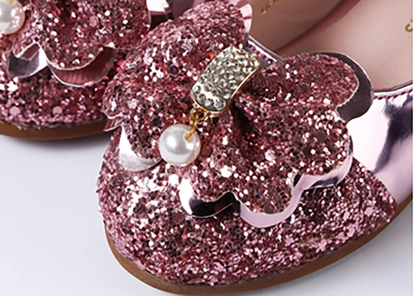 Girls Glitter Mary Jane Sparkle Princess Party Dress Shoes