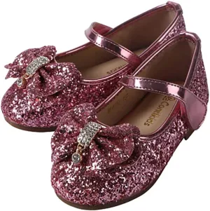 Girls Glitter Mary Jane Sparkle Princess Party Dress Shoes
