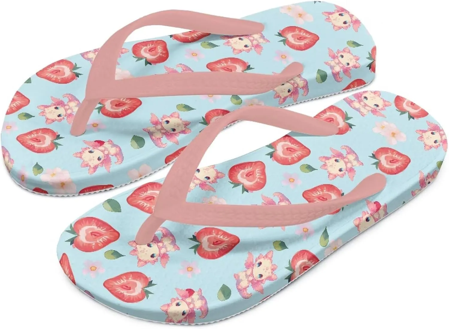 Girls Kids Beach Flip Flops Children's Flip Flops Basic Non-Slip Sole Sandals Pink Straps