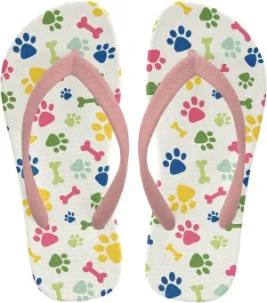Girls Kids Beach Flip Flops Children's Flip Flops Basic Non-Slip Sole Sandals Pink Straps