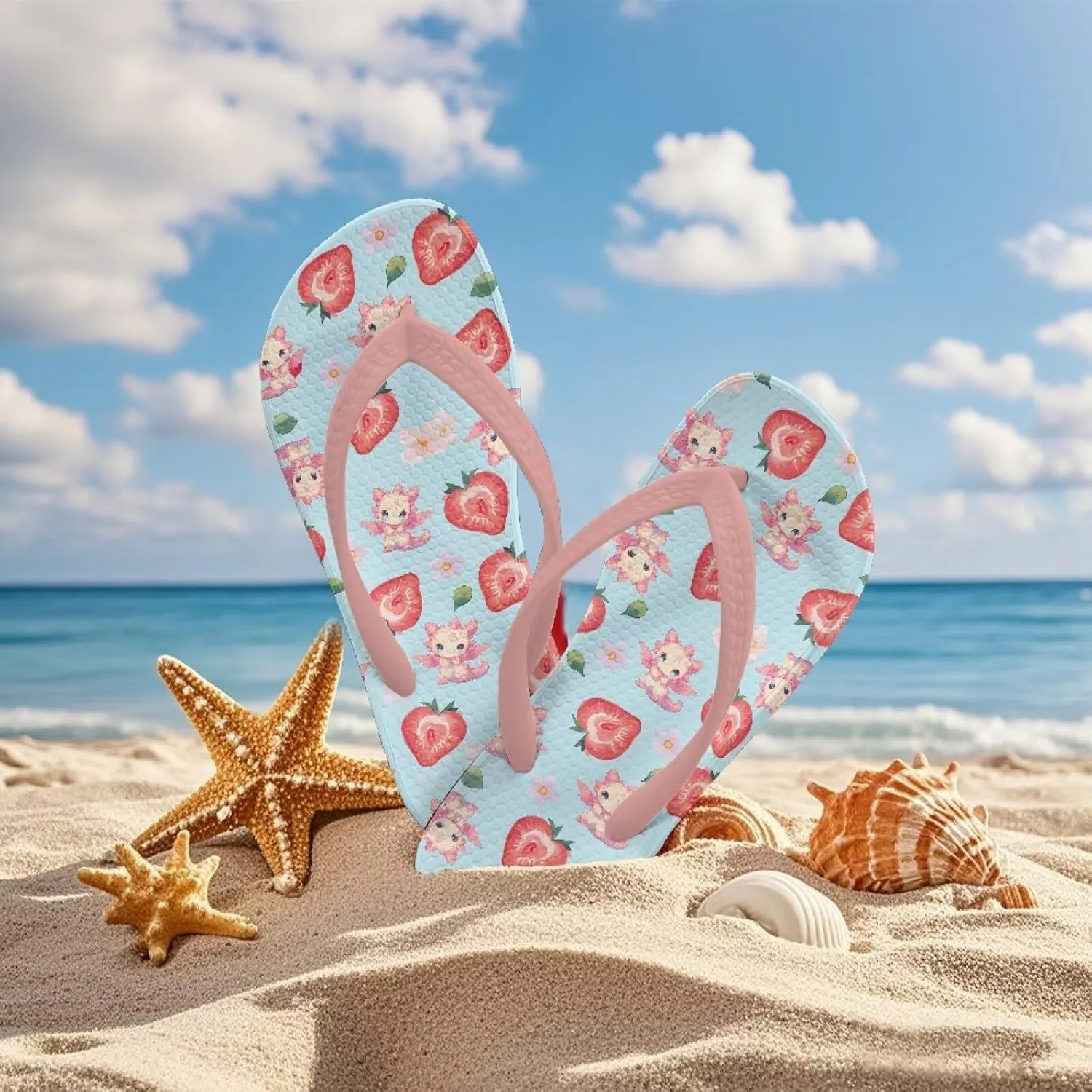 Girls Kids Beach Flip Flops Children's Flip Flops Basic Non-Slip Sole Sandals Pink Straps
