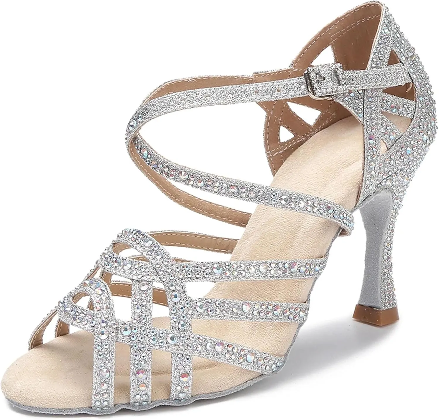 Girls Sapphire-Toned Bridal Sandals - Satin Laces with Elastic Inserts for Youthful Weddings (6CM/2.36")