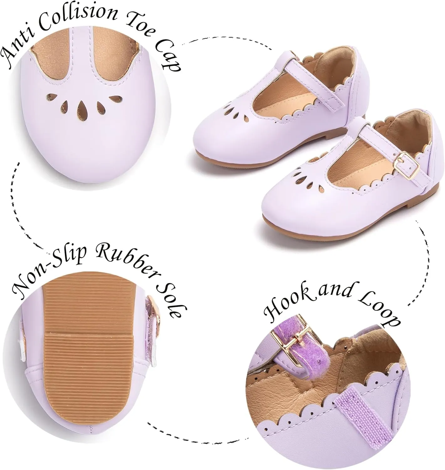 Girls Toddler Little Kid Mary Jane Flats T-Strap School Uniform Dress Shoes