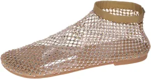 Glitter Stretchy Shoes, Ultra Comfortable Shiny Gem Mesh Flats, Ballet Flats for Women Sandals Women Dressy Summer Flat Shoes Slip On Sandals