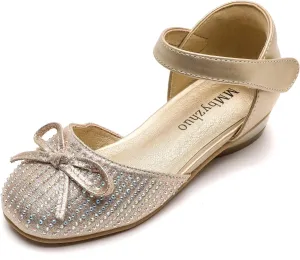 Grils Dress Shoes Glitter Shoes for Toddler Girls Flower Girl Shoes for Wedding Ballet Flats Party School Shoes (Toddler/Little Kid)