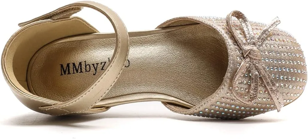 Grils Dress Shoes Glitter Shoes for Toddler Girls Flower Girl Shoes for Wedding Ballet Flats Party School Shoes (Toddler/Little Kid)