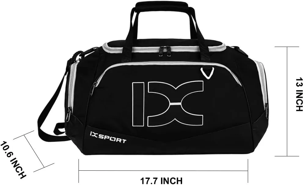 Gym Bag, Sports Duffle Bag with Shoes Compartment & Wet Pocket for Men Women, 40L, 18 INCH