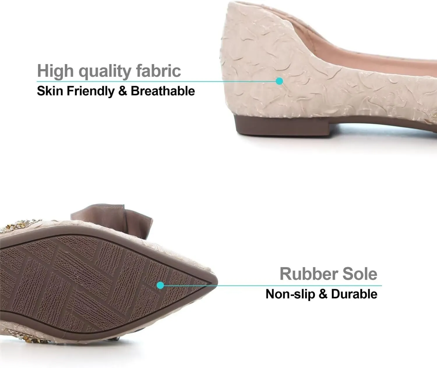 Hee grand Flats for Women Bowknot Mary Jane Shoes Square Toe Ankle Strap Ballet Flats Shiny Patent Leather Dress Shoes Comfortable Work Shoes