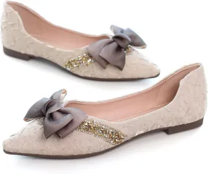 Hee grand Flats for Women Bowknot Mary Jane Shoes Square Toe Ankle Strap Ballet Flats Shiny Patent Leather Dress Shoes Comfortable Work Shoes