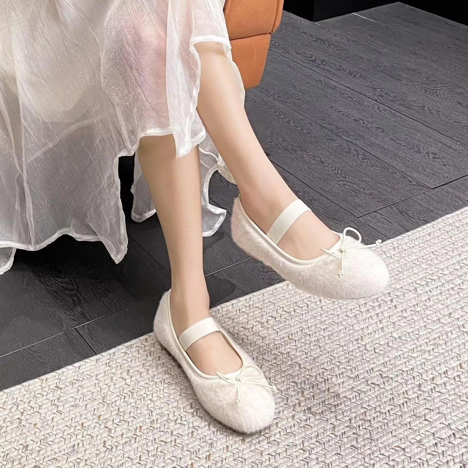 Hee grand Women's Mary Jane Shoes Satin Round Toe Ballerina Flats Fashion Sparkling Rhinestones Dress Shoes Comfort Dancing Shoes