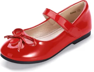 Hehainom Girls Dress Shoes, Flower Toddler/Little Kid Girl Shoes, Bowknot Mary Jane Ballerina Flat Shoes for School Party