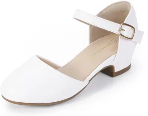 Hehainom Girls Dress Shoes Toddler Closed Toe Flower Girl Heels for Party Wedding Princess Shoes