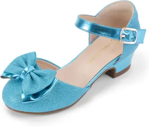 Hehainom Girls Dress Shoes Toddler Closed Toe Flower Girl Heels for Party Wedding Princess Shoes