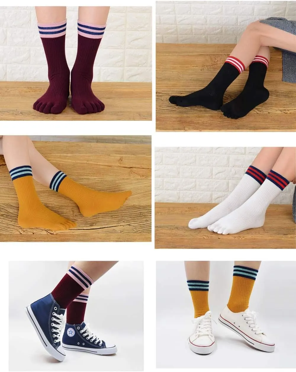 Hellomamma Women's Toe Sock Cute Cat Dog Ankle Sock Cotton Athletic Running Five Finger Socks for Girls