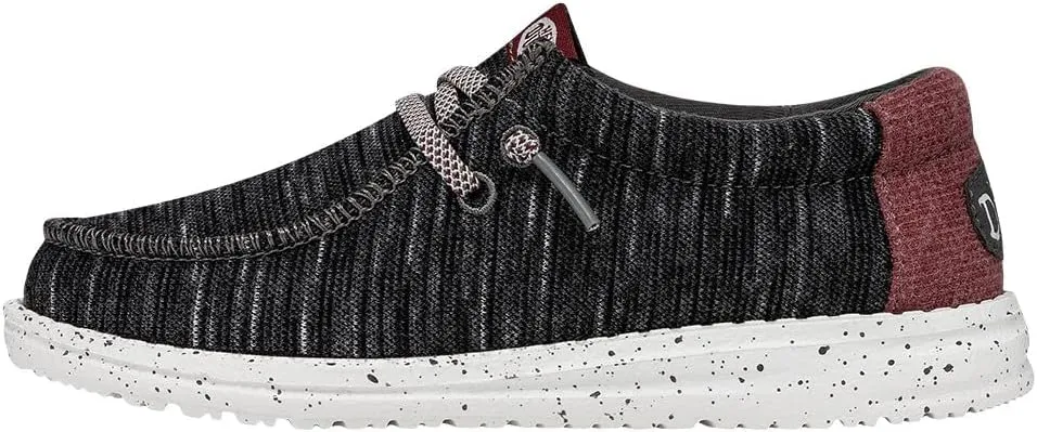 Hey Dude Wally Youth Jersey | Youth Shoes | Youth Lace Up Loafers | Comfortable & Light-Weight