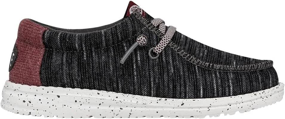 Hey Dude Wally Youth Jersey | Youth Shoes | Youth Lace Up Loafers | Comfortable & Light-Weight